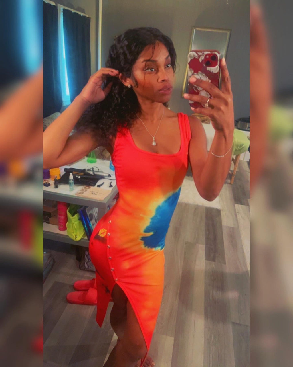 Tie Dye Dress mirror selfie