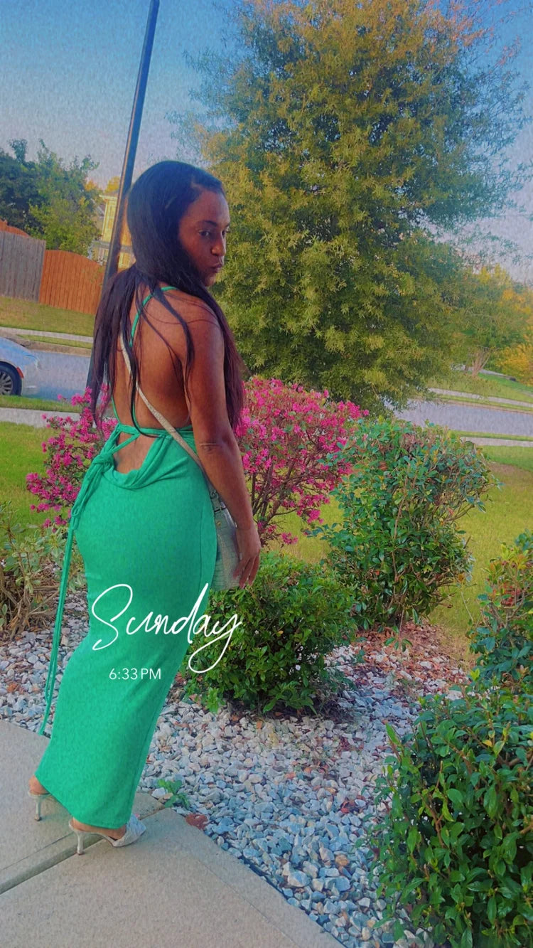 Sheer Backless Dress