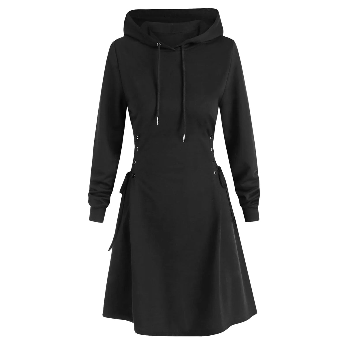 Lace-Up Hoodie Dress