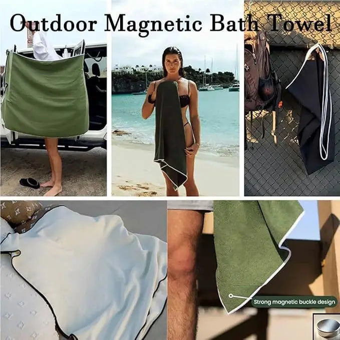 Outdoor magnetic quick-dry beach towel