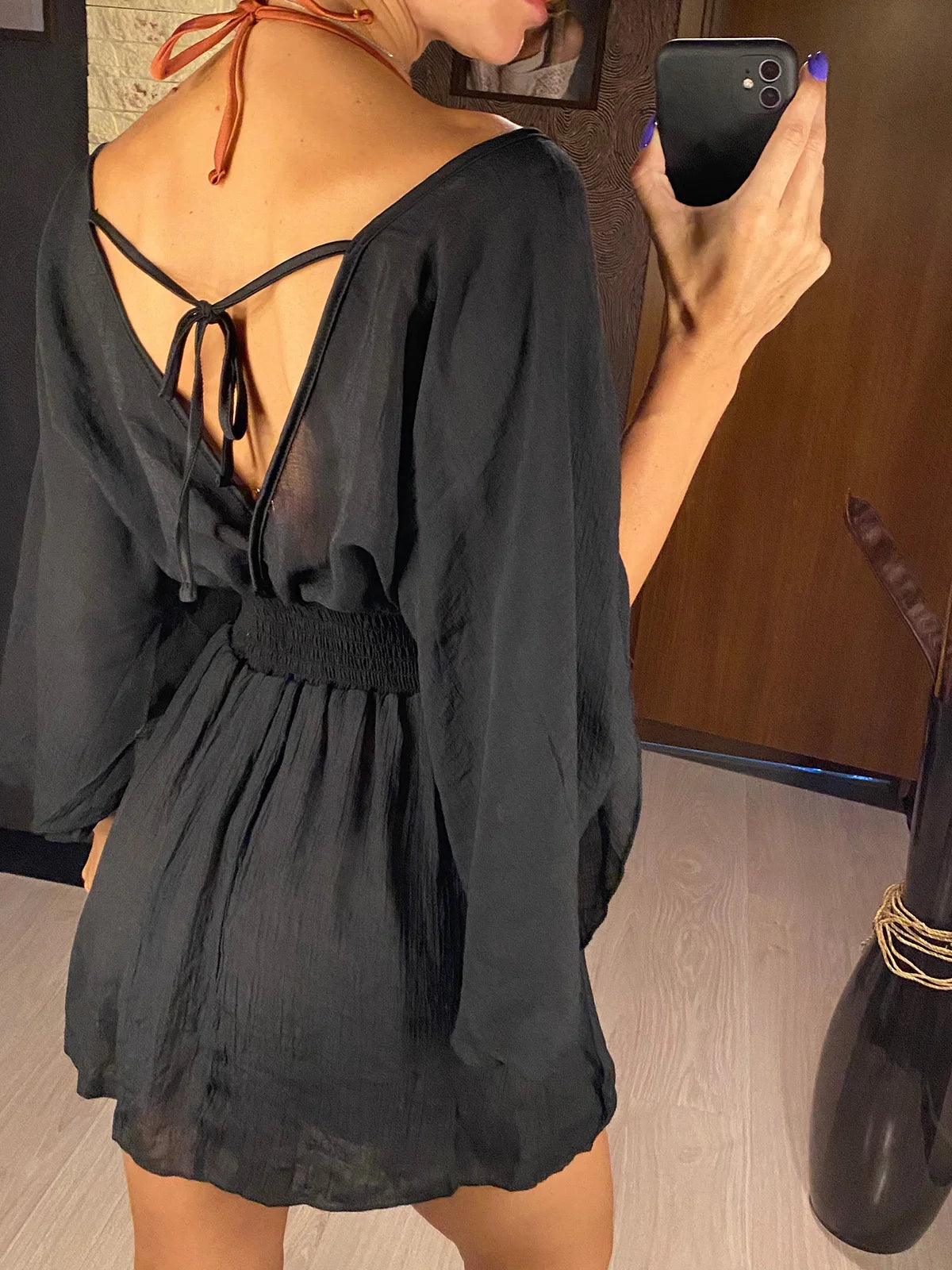 V Neck Tunic Beach Cover Up