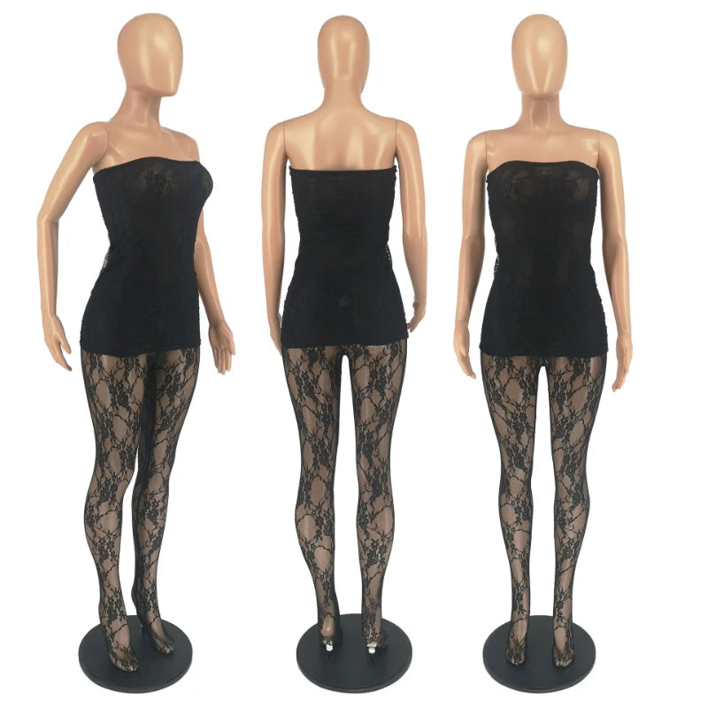 Strapless Dress and Legging Matching Set