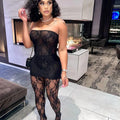 Strapless Dress and Legging Matching Set