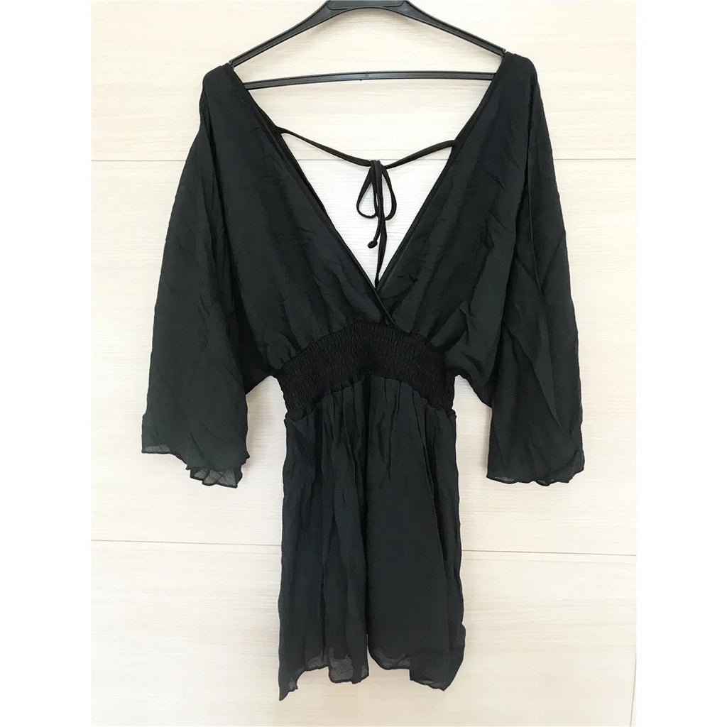 V Neck Tunic Beach Cover Up