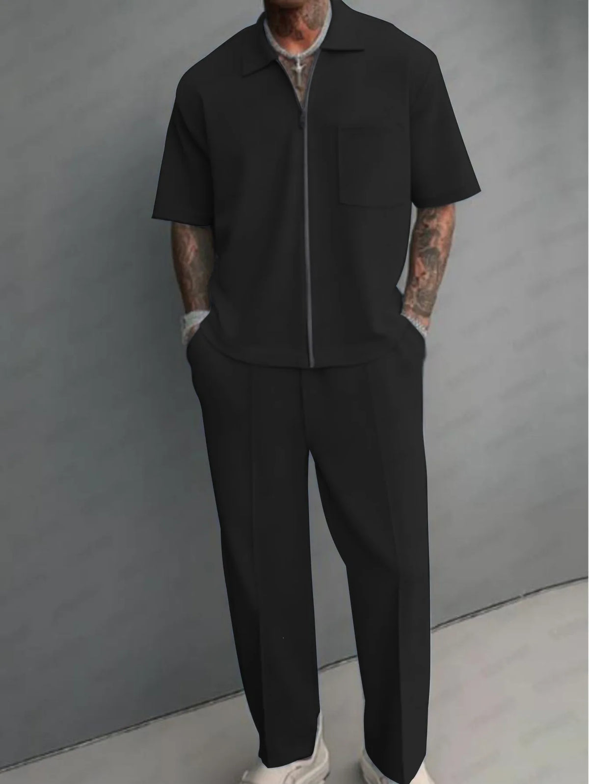 Zip Polo + Pants Set