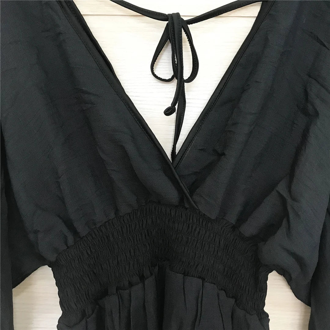 V Neck Tunic Beach Cover Up