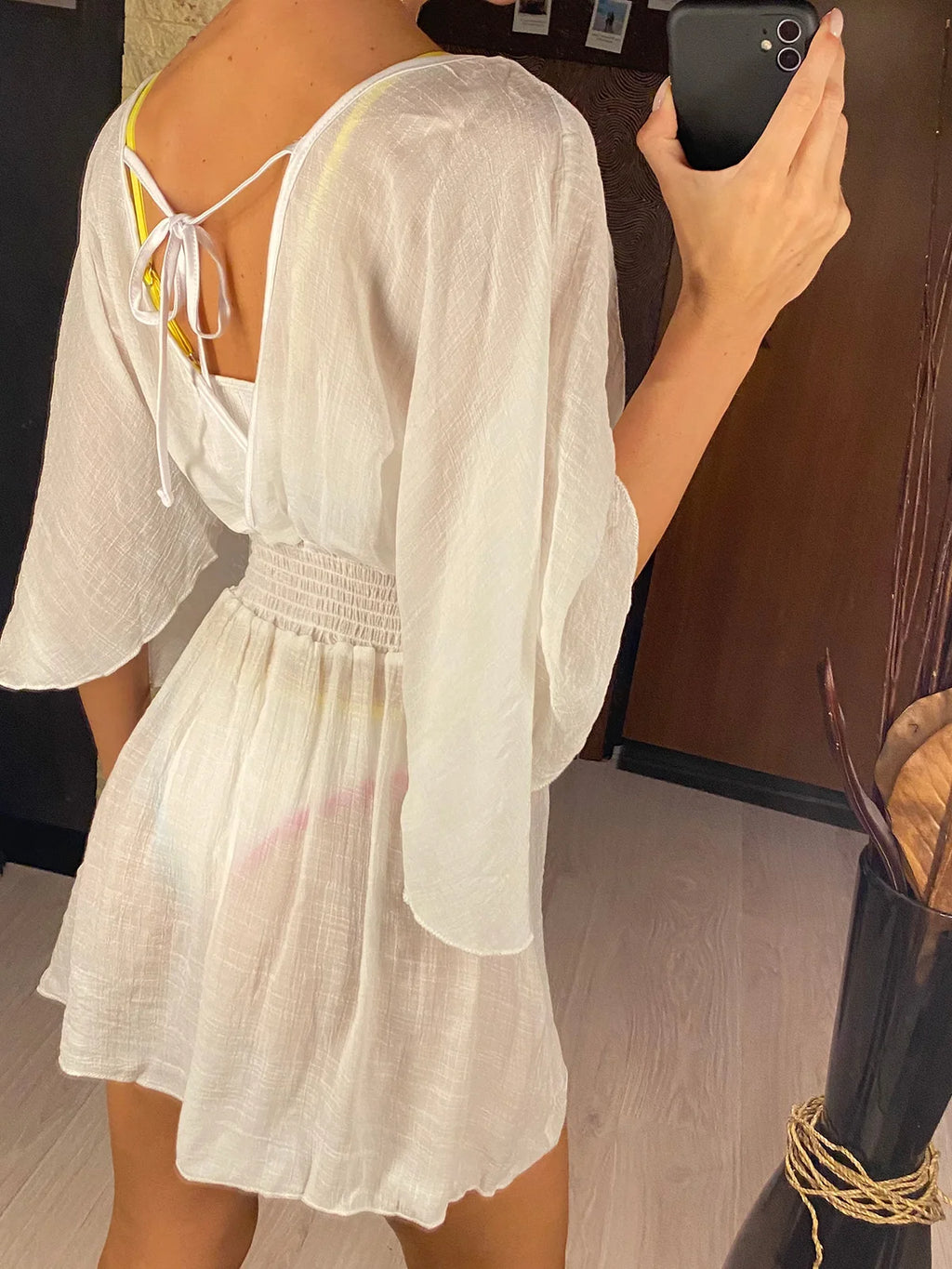 V Neck Tunic Beach Cover Up