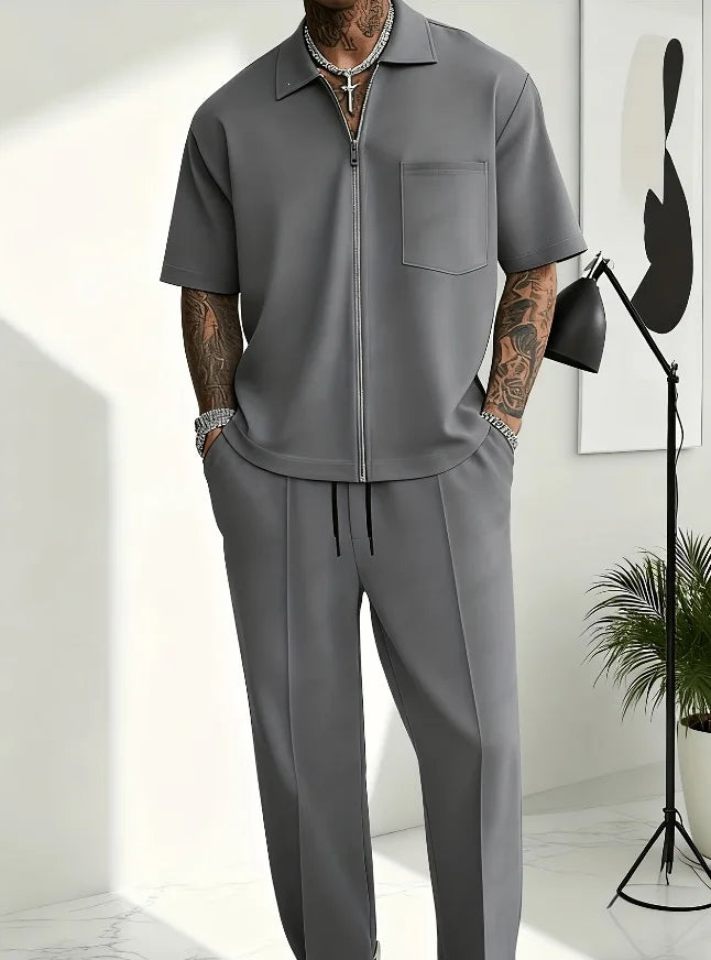 Zip Polo + Pants Set