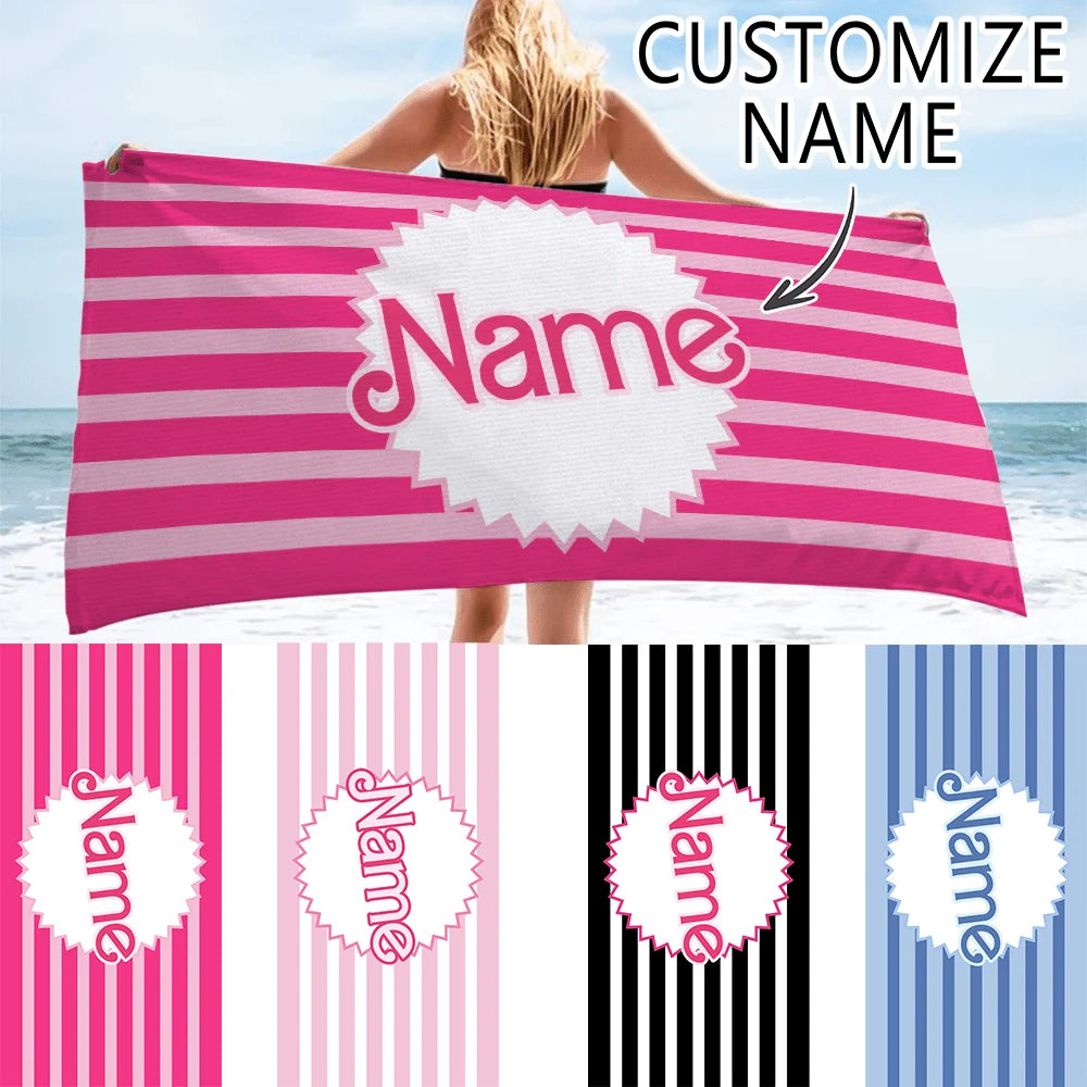 Customized Barbie Beach Towel